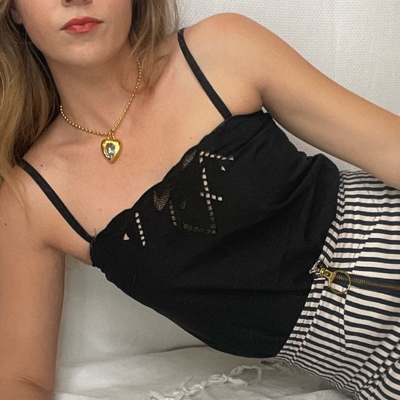 Vintage 70s Emmanuelle Khanh Cut Out Camisole - Picture 3 of 14